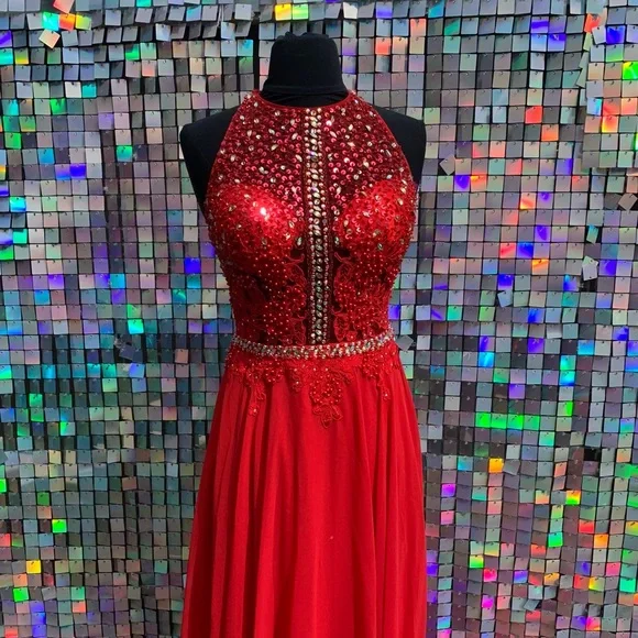 Dresses | Red Dancing Queen Sexy Red Formal Prom Gown Floor Length Chiffon  Evening Dress | Poshmark